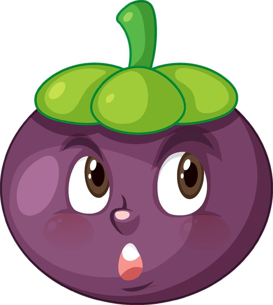 Mangosteen cartoon character with facial expression vector