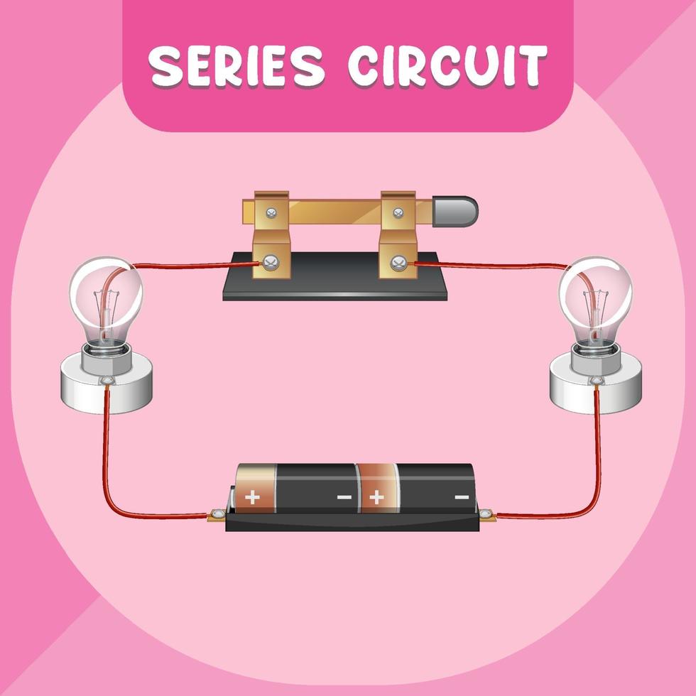 diagrama infográfico del circuito en serie vector