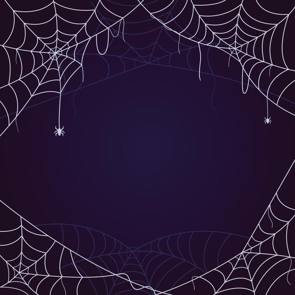 tela de araña sobre fondo azul vector