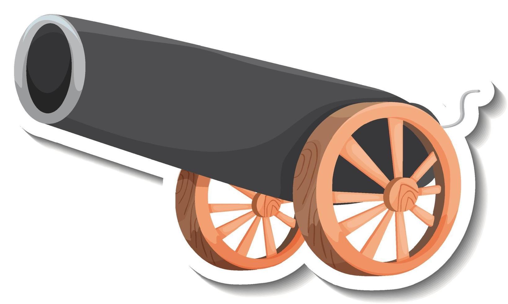 Sticker template with Cannon gun isolated vector