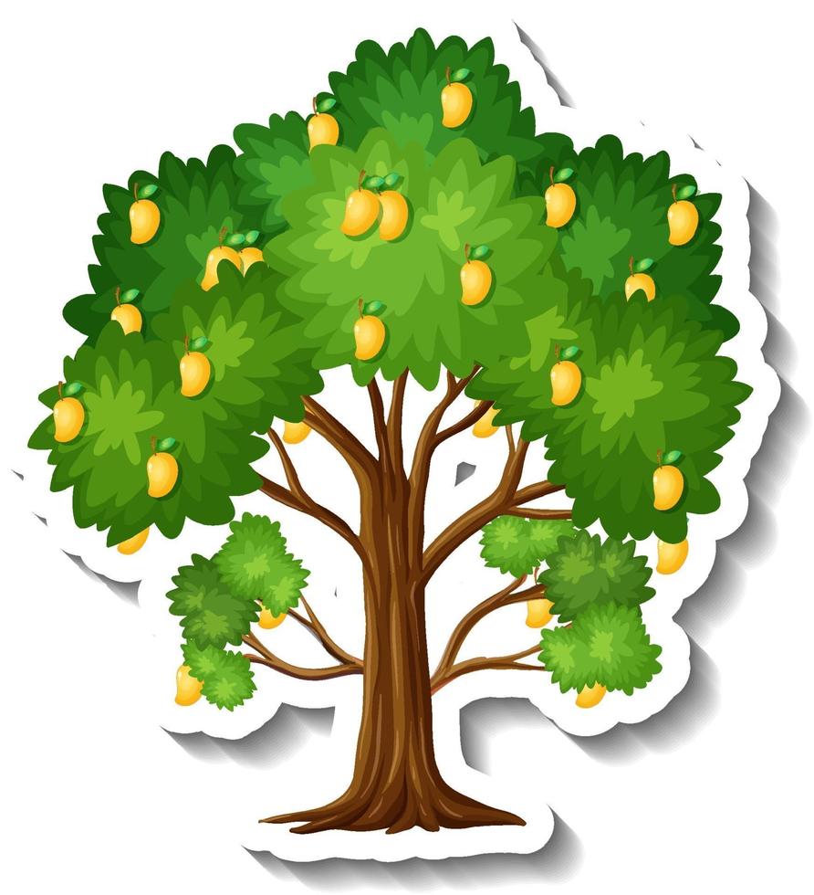 Mango tree sticker on white background vector