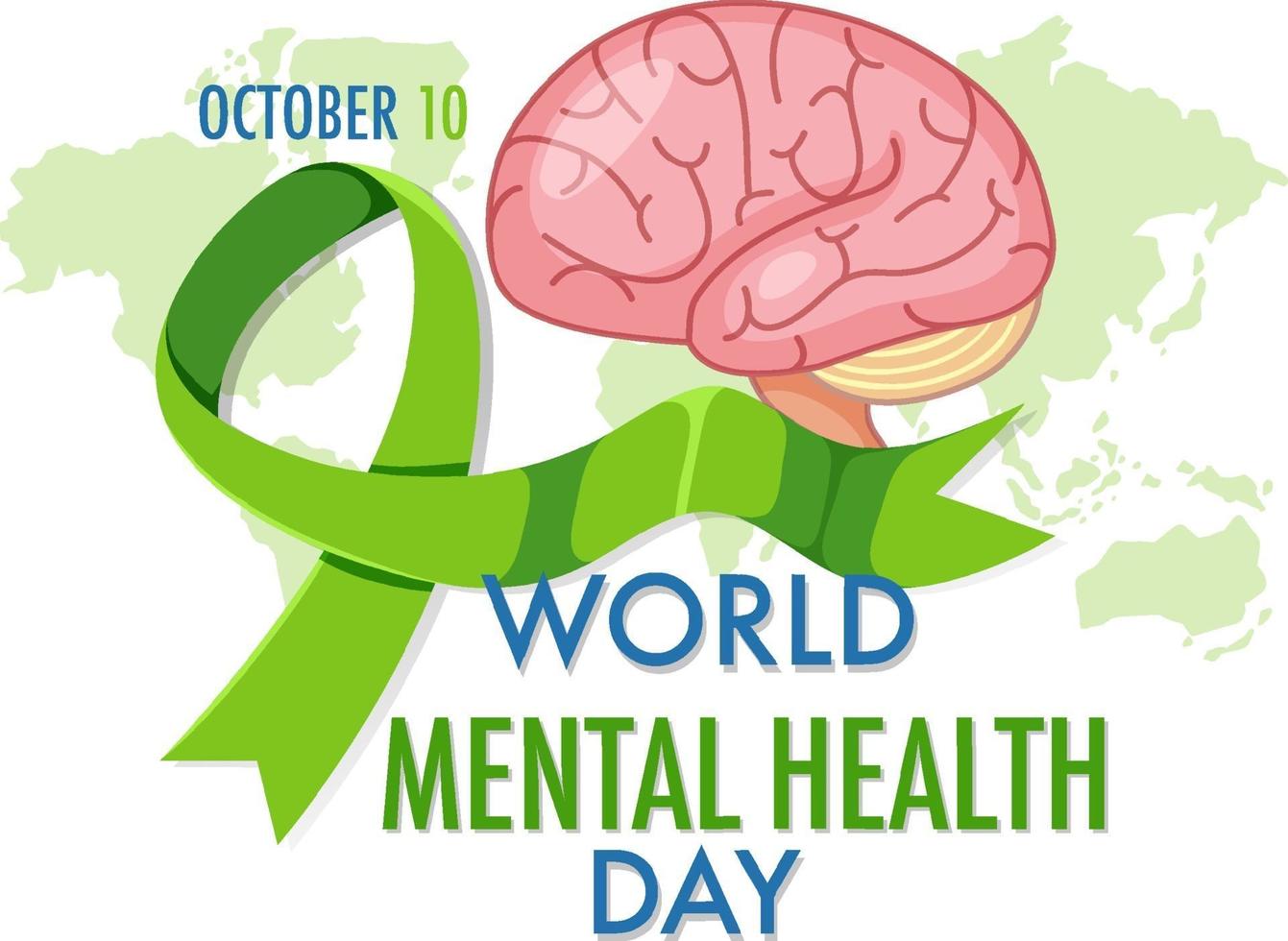 World Mental Health Day banner or logo isolated on white background vector