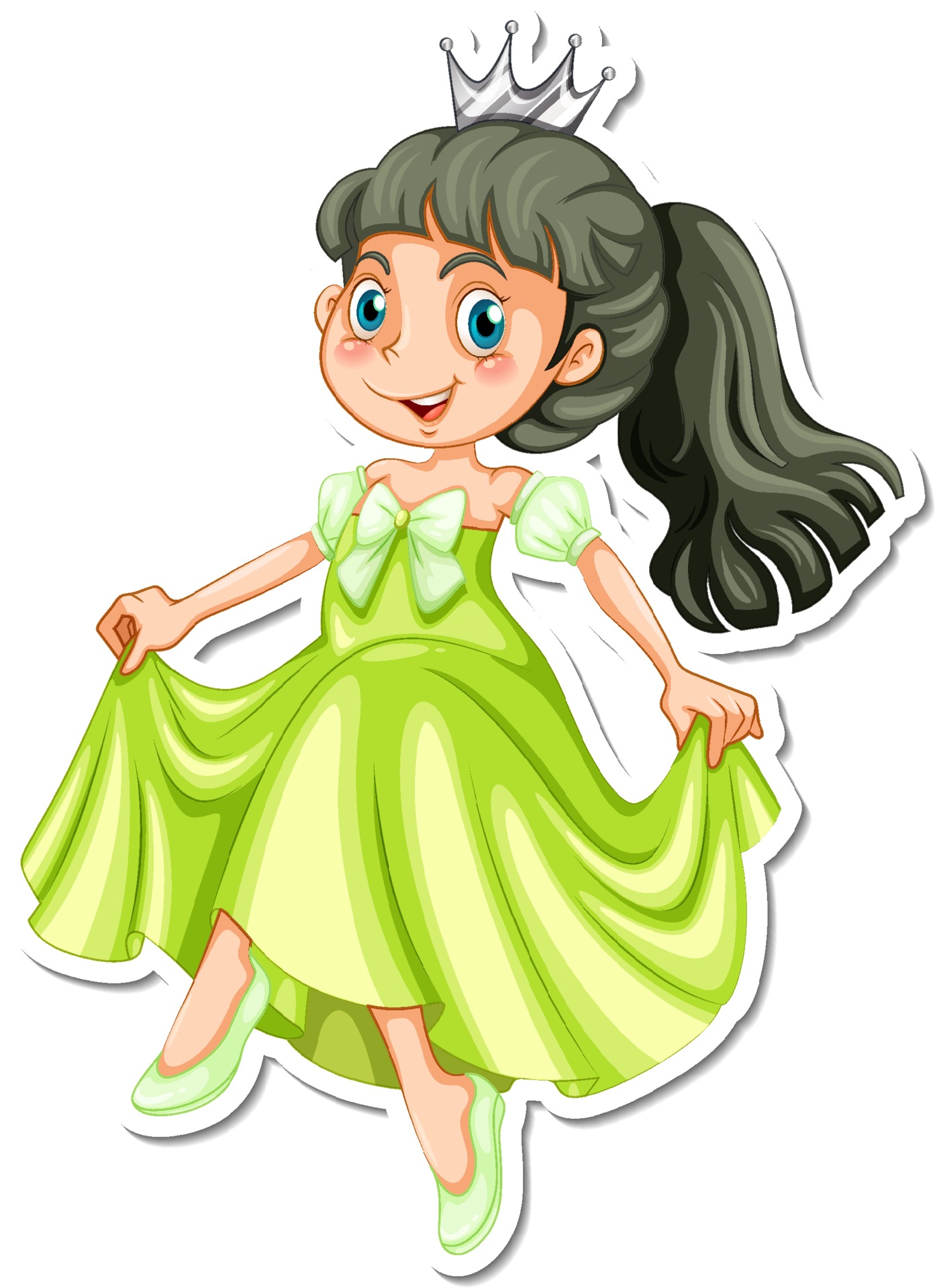 Beautiful princess cartoon character sticker 3093862 Vector Art at Vecteezy