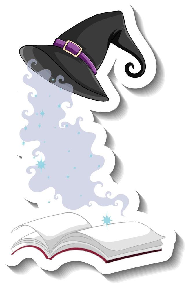 Witch hat and a book on white background vector