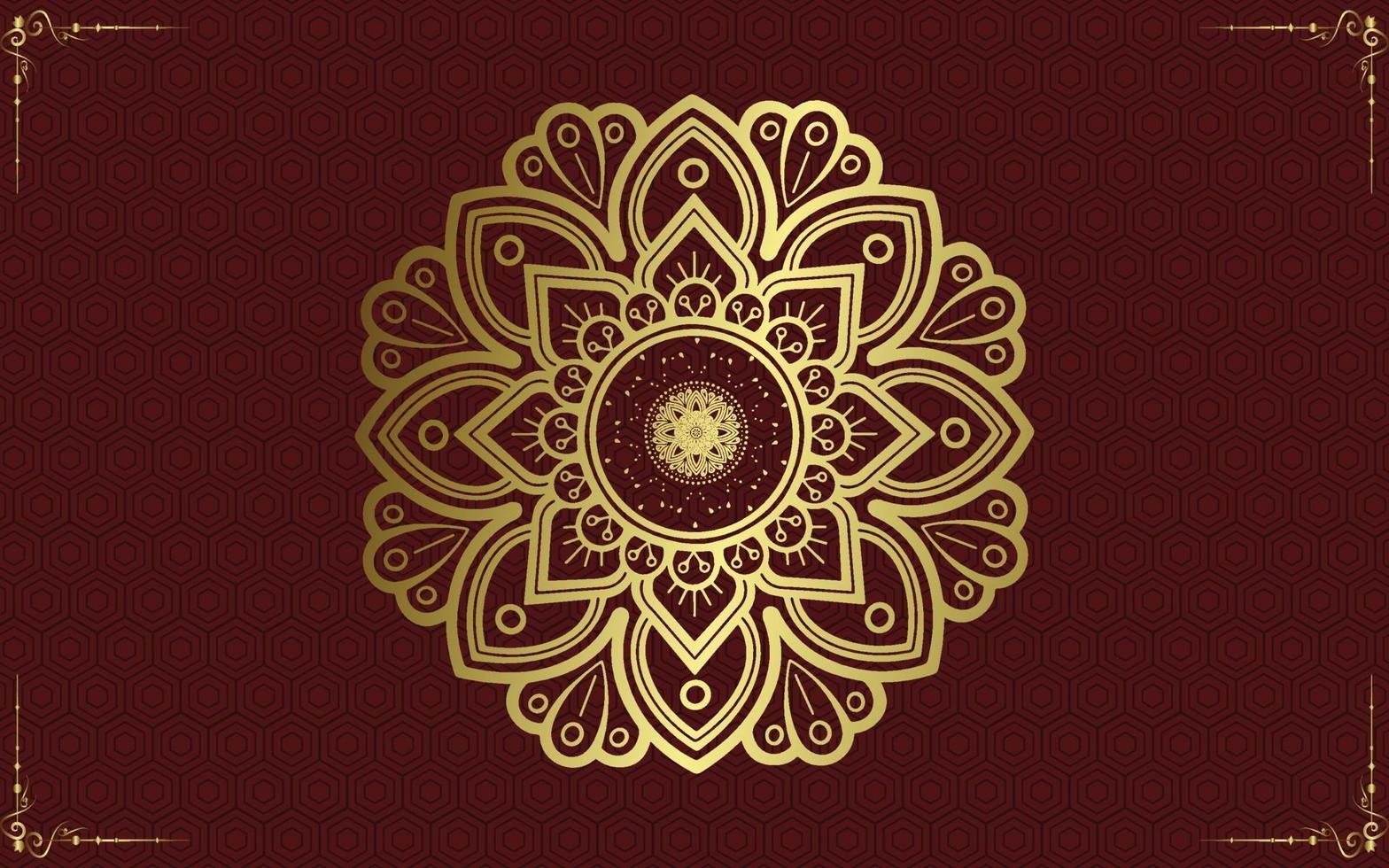 Luxury gold mandala ornate background for wedding invitation vector