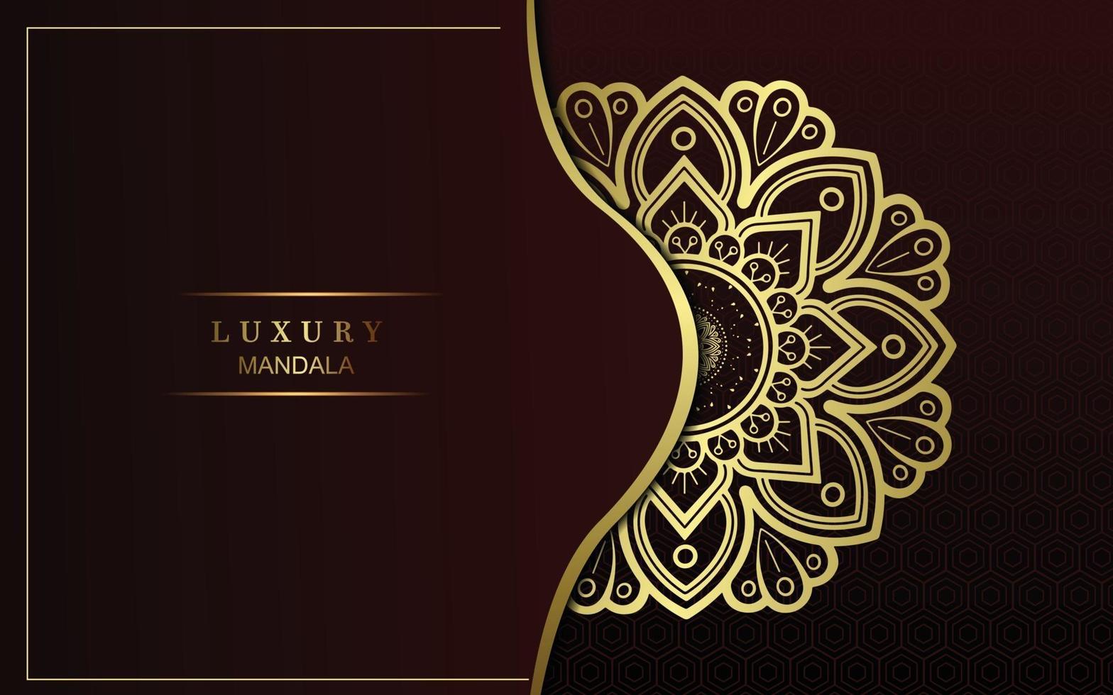 Luxury gold mandala ornate background for wedding invitation vector