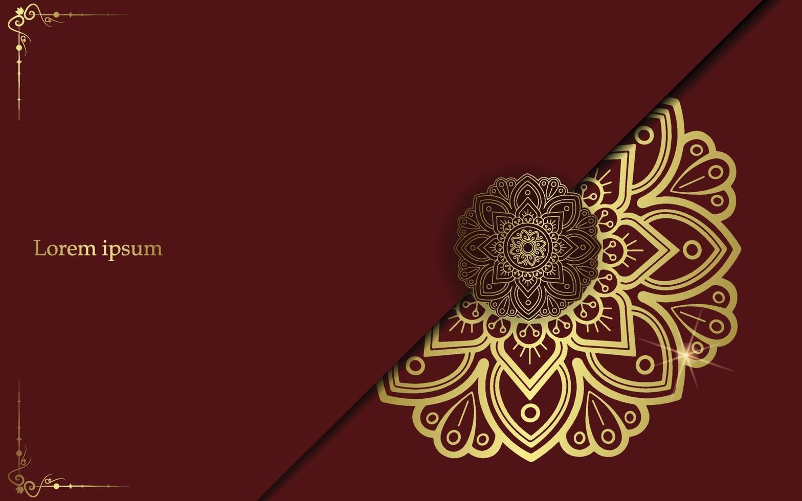 Luxury gold mandala ornate background for wedding invitation vector