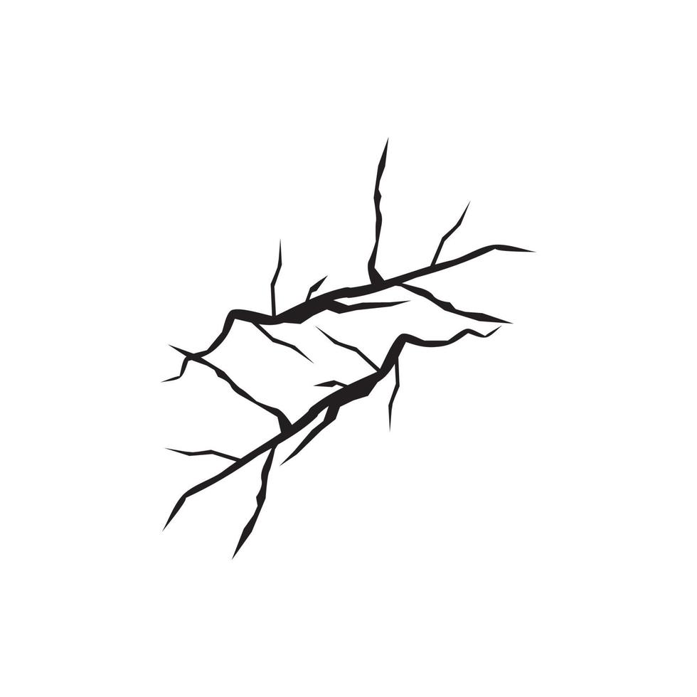 Ground crack top view illustration vector