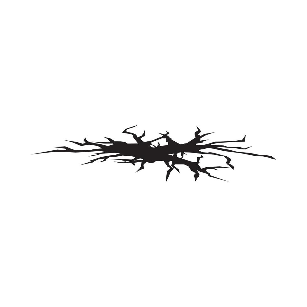 Ground crack top view illustration vector