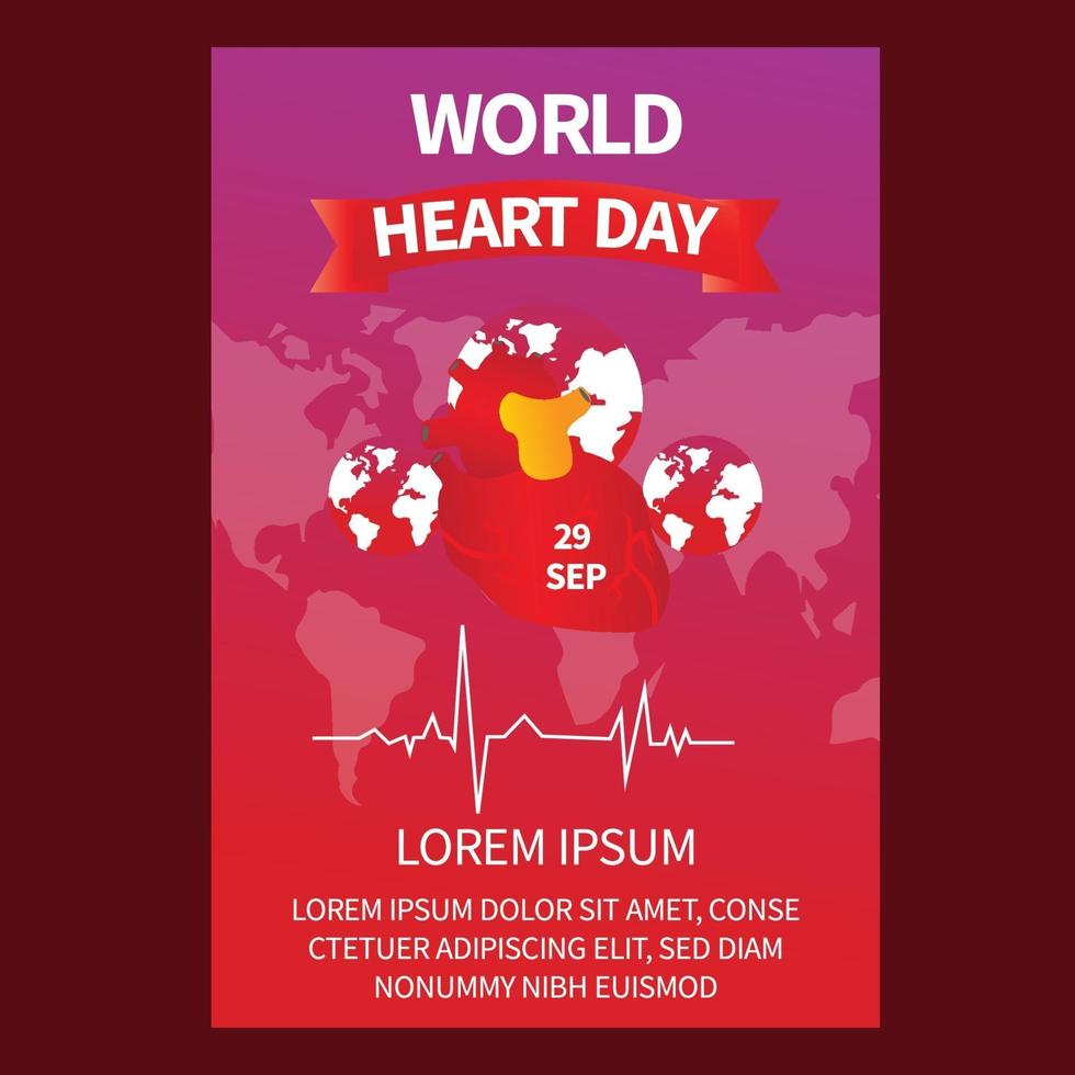 world heart day vector