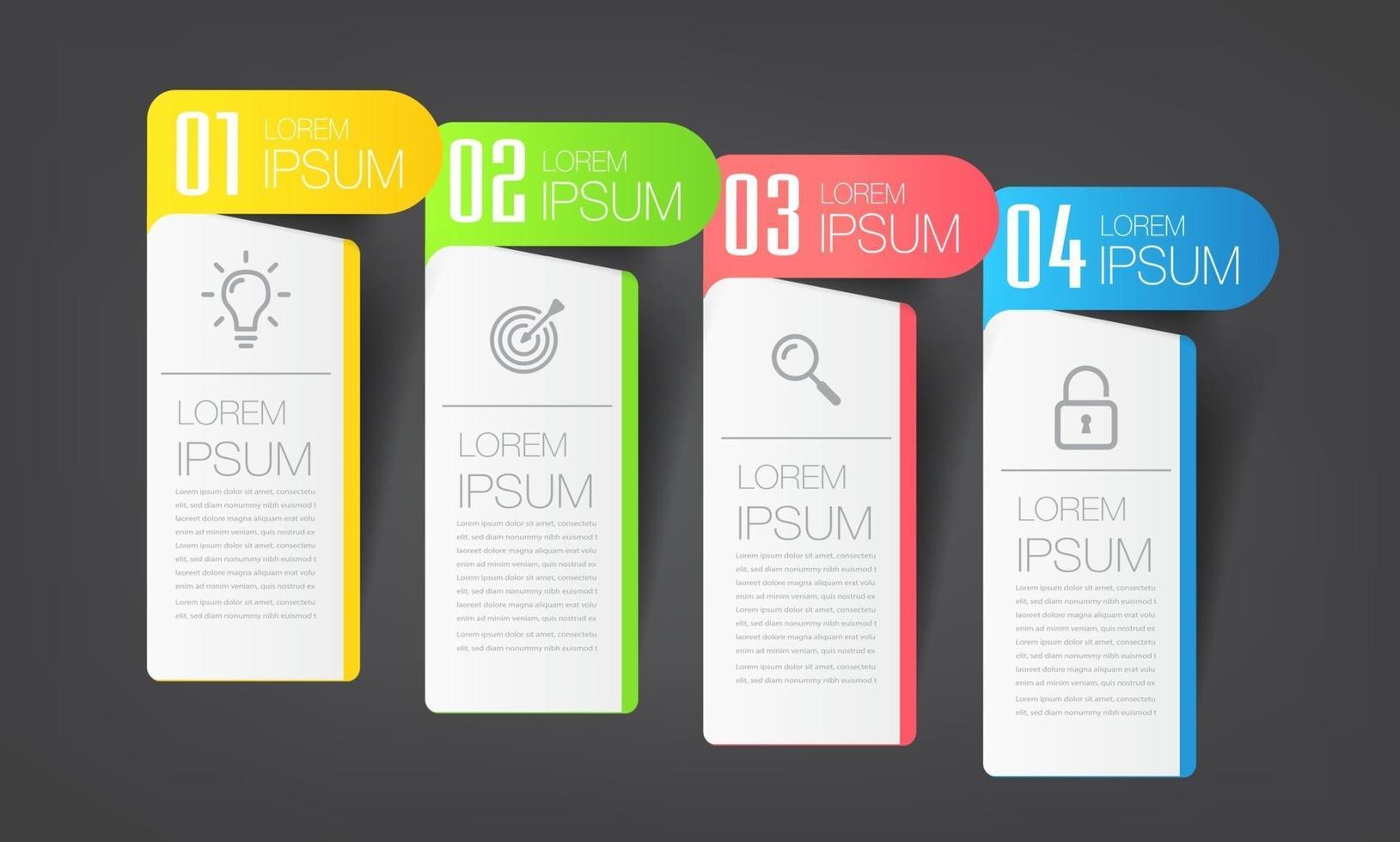 modern text box template, infographics banner vector