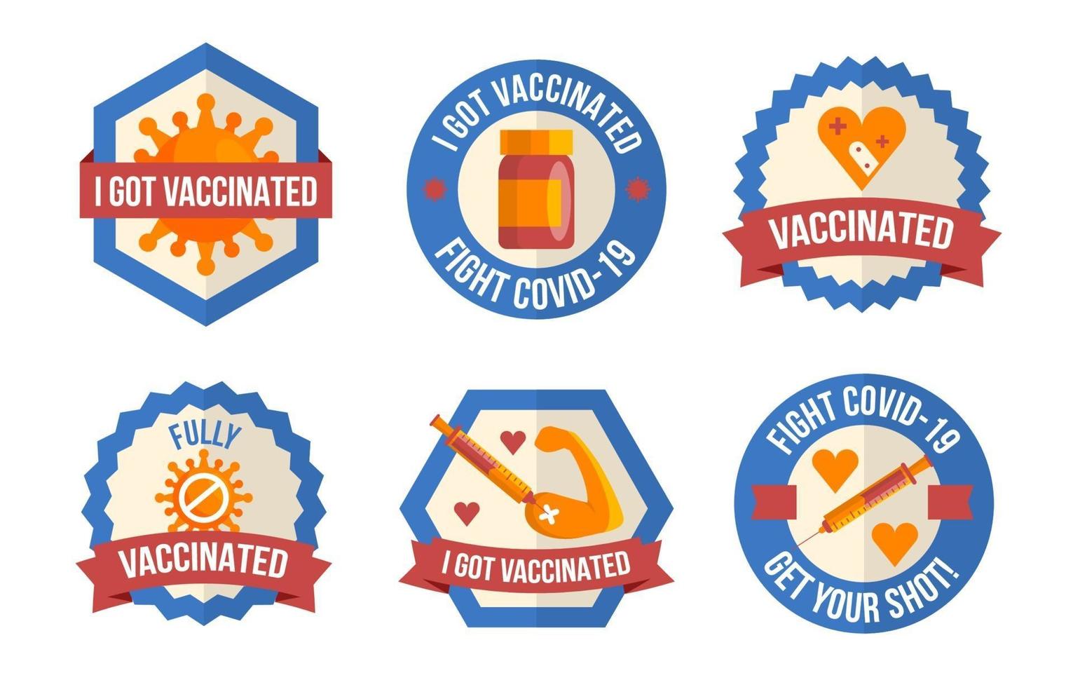 Covid-19 After Vaccine Badge vector