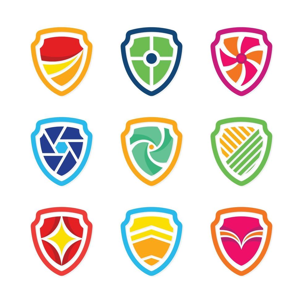 Set Of Shield Logo Element Collections vector