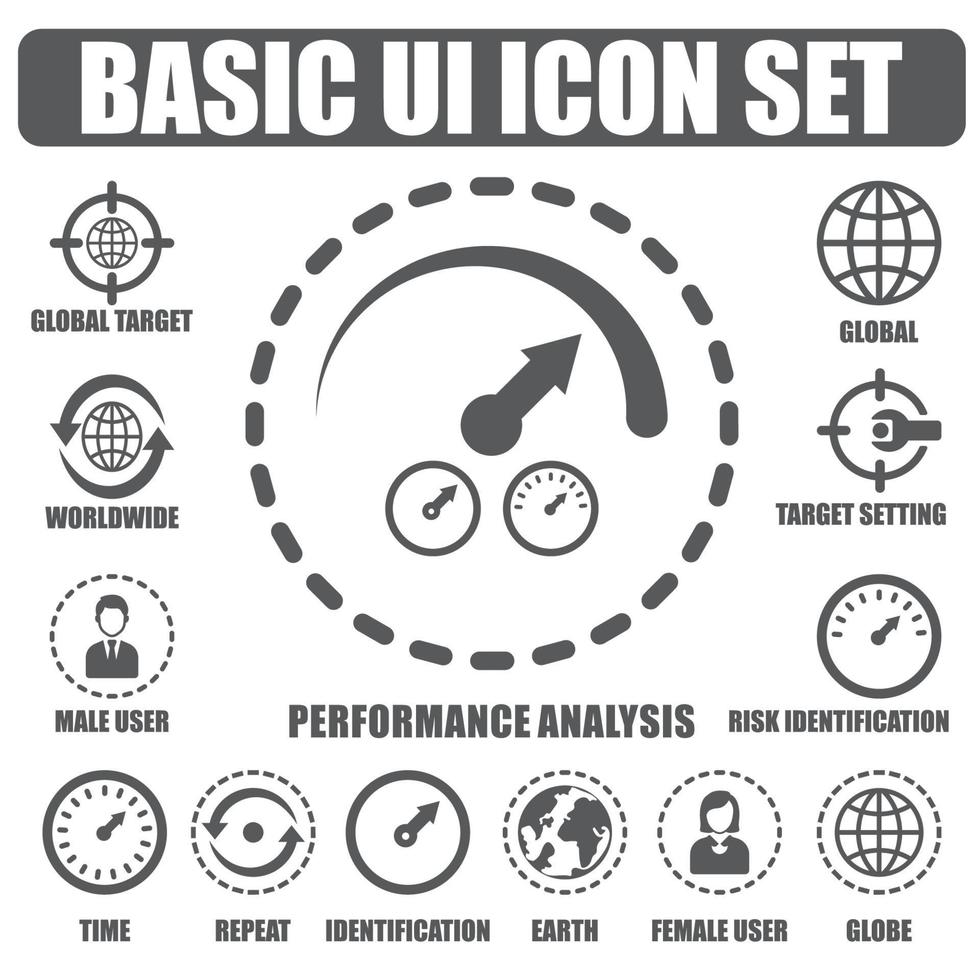 performance analysis icons vector