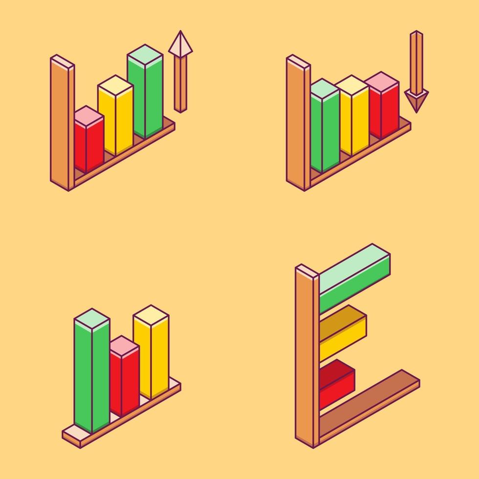 Data analysis chart cartoon illustration vector