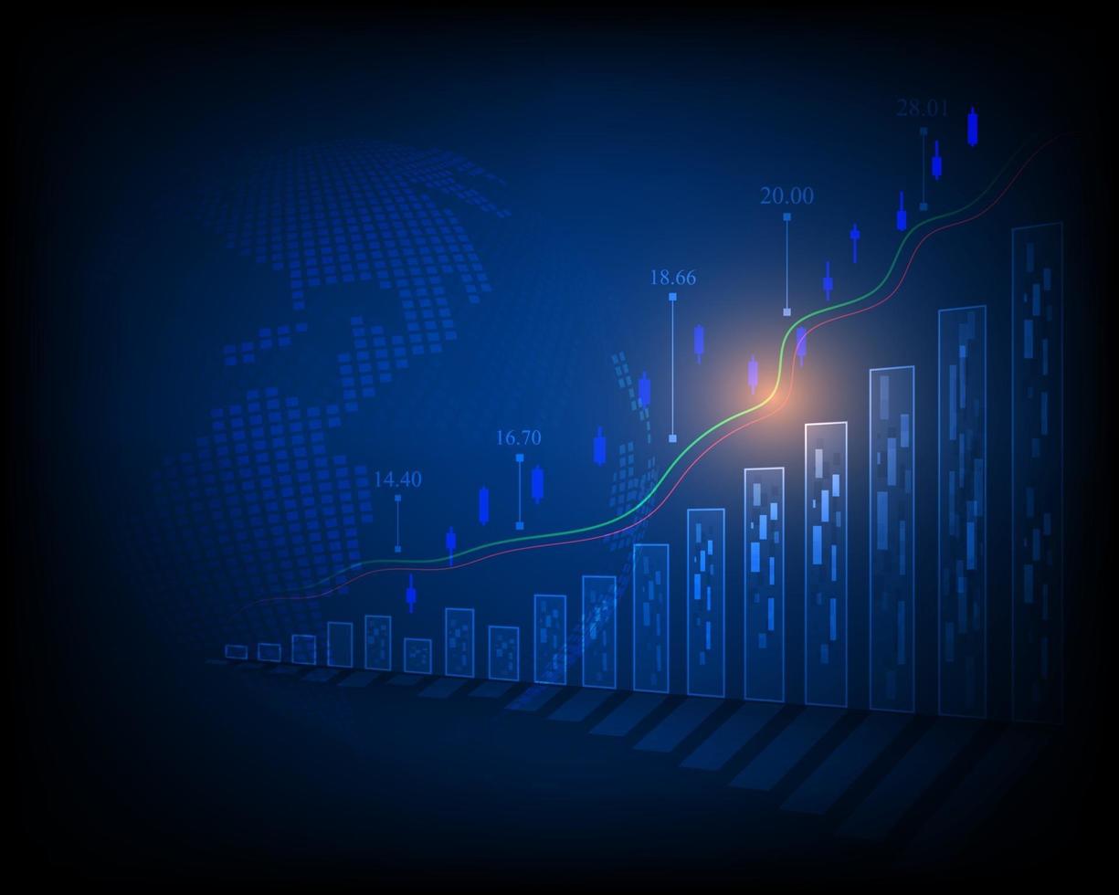 Stock market analysis business exchange rates finance map illustration ...