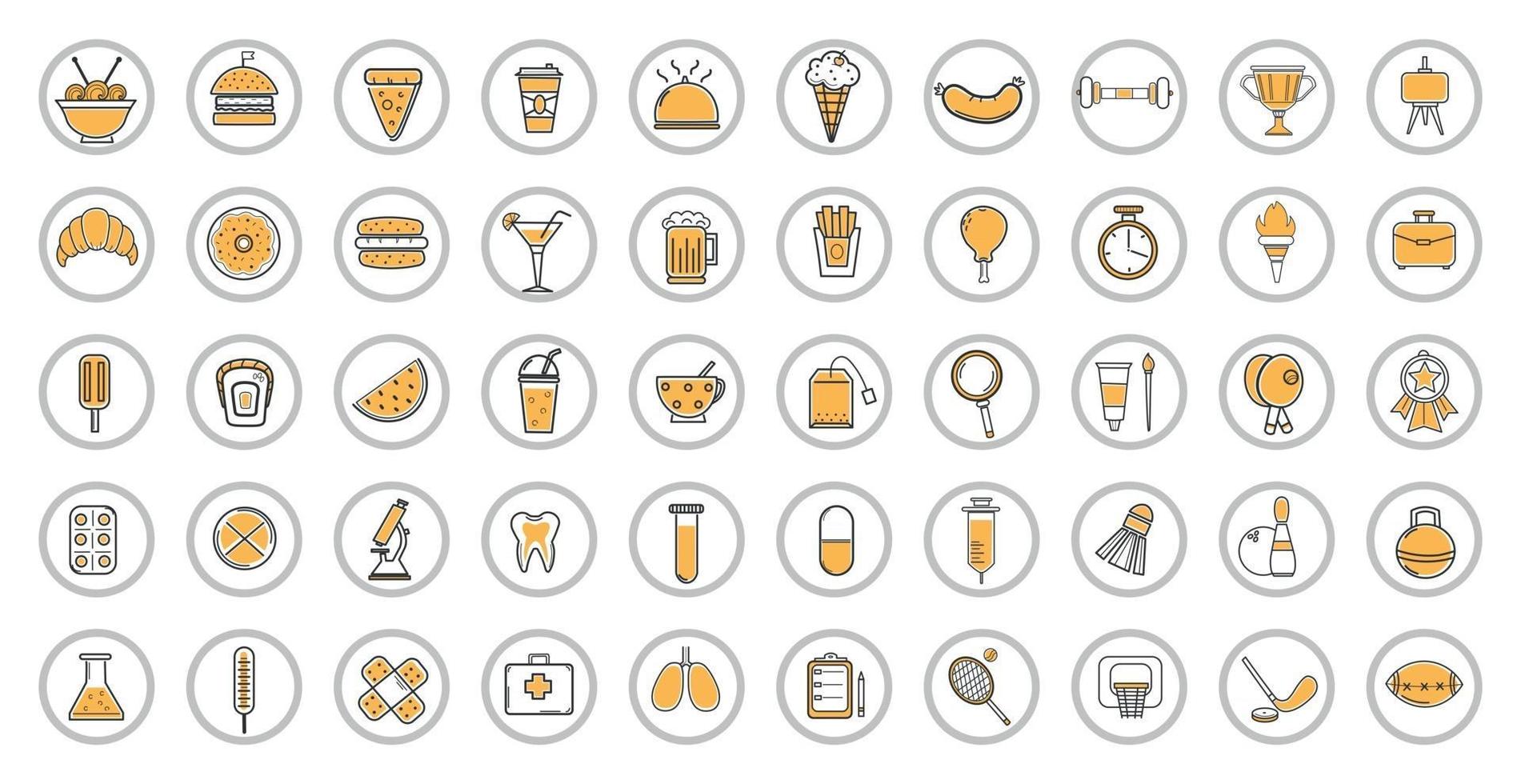 Collection of icons on various topics - Vector