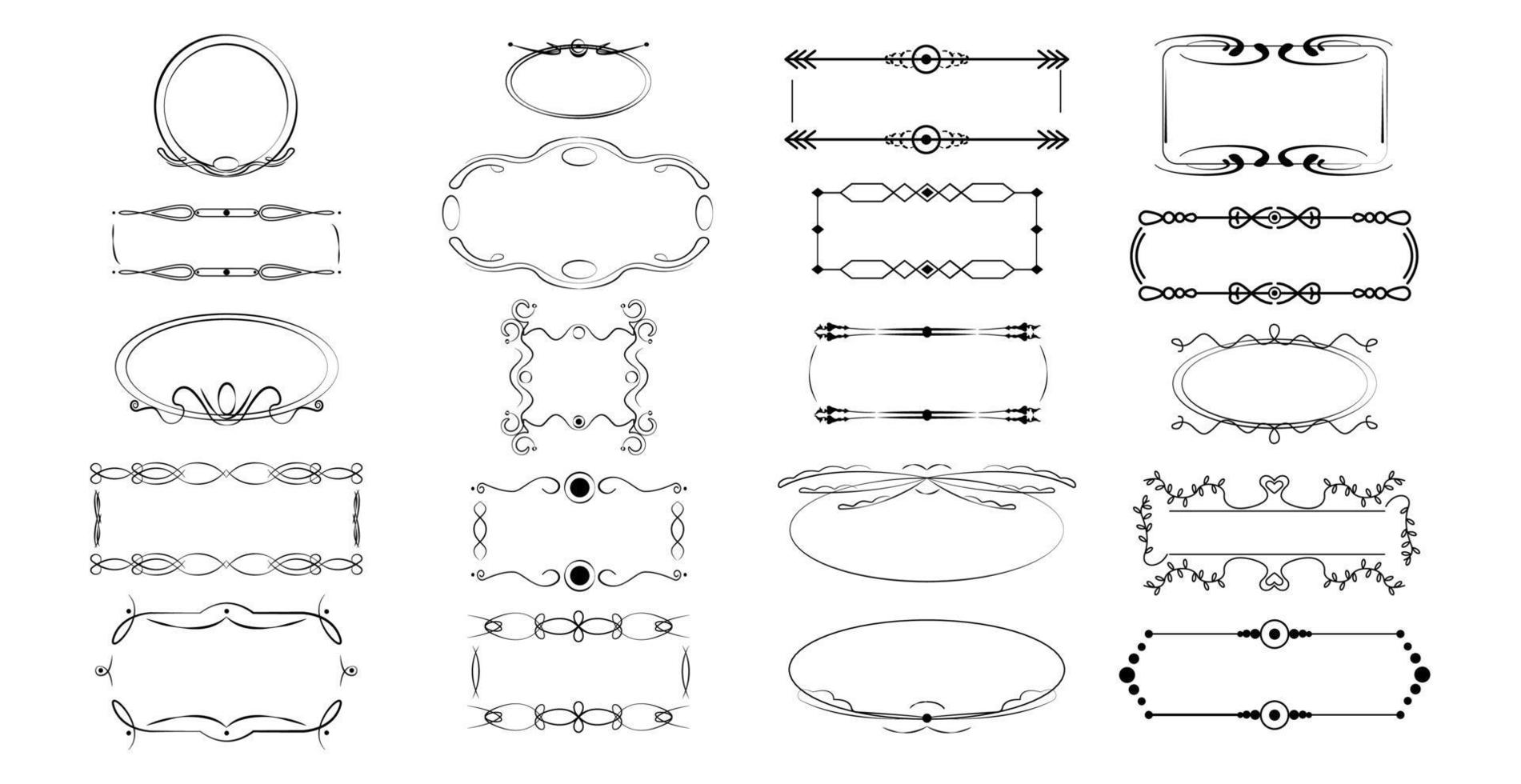 Seth assembly of various elements of the frame ornaments - Vector