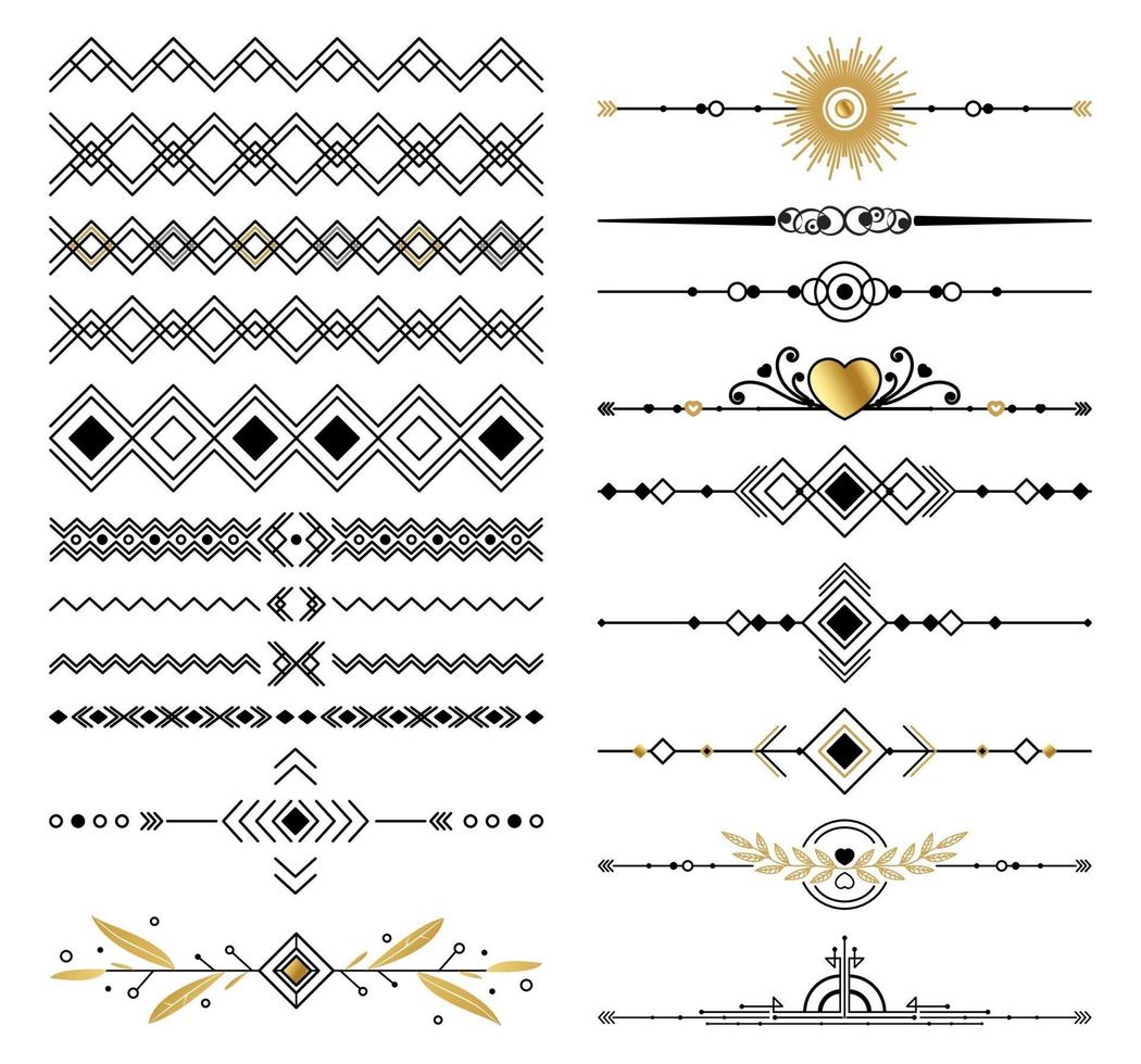 Seth selection of various line ornaments elements - Vector