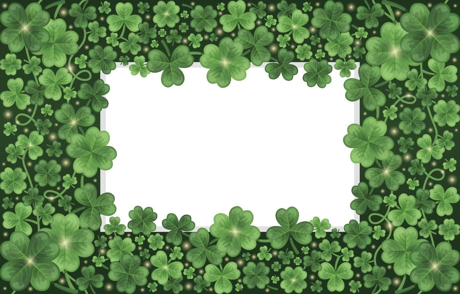 Beautiful and Elegant Gradient Green Clover Frame Background vector