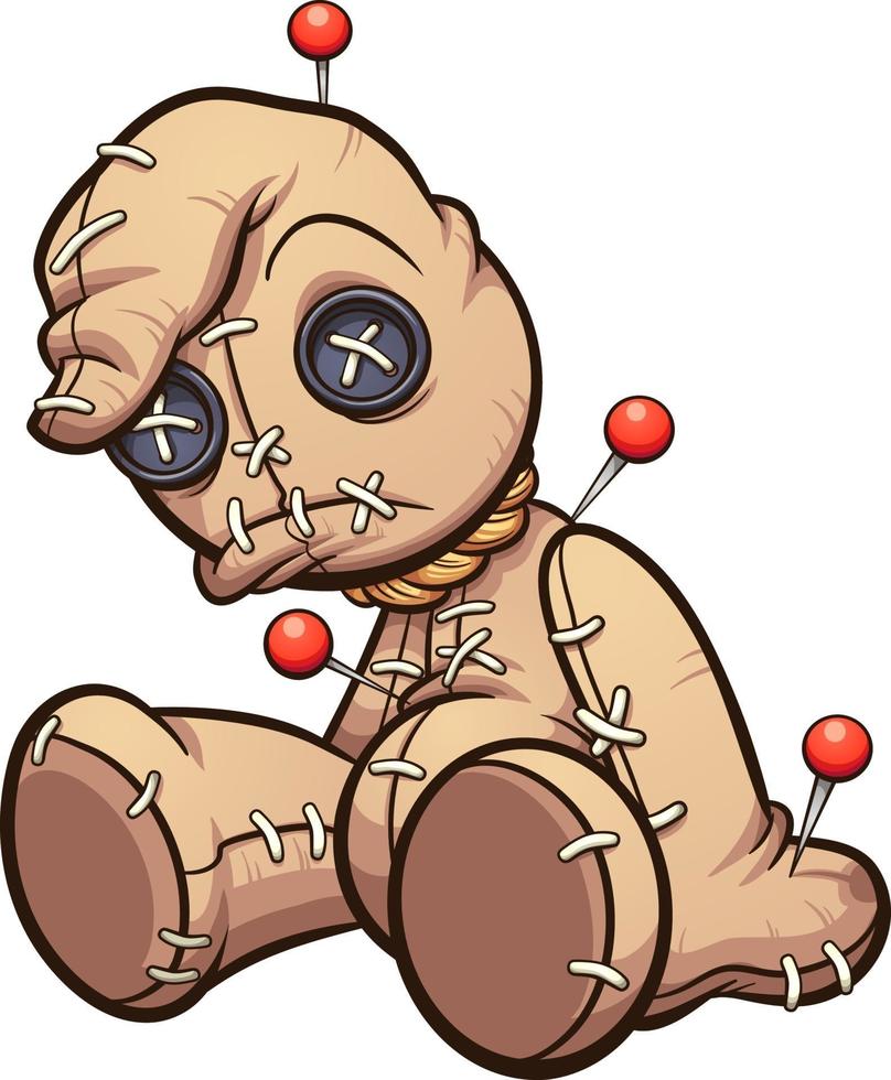 Cartoon voodoo doll vector