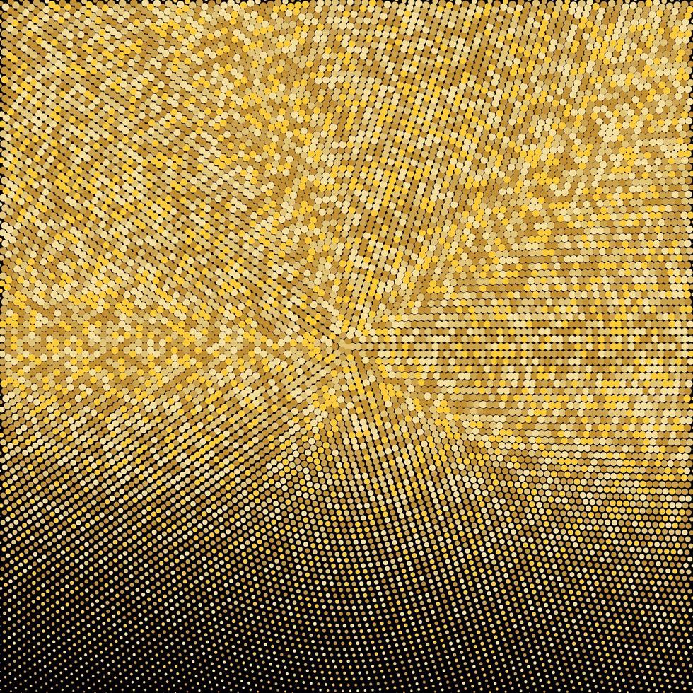 Fondo punteado de semitono de brillo dorado patrón retro dorado vector