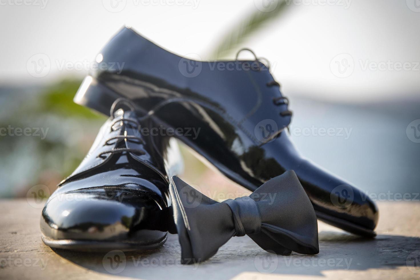 Groom Cuff Button, Bowtie, Shoes, Grooming, Wedding Preparation photo