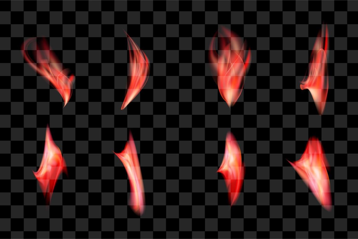 conjunto de efectos de fuego rojo colección de elementos serie llama quemar vector eps