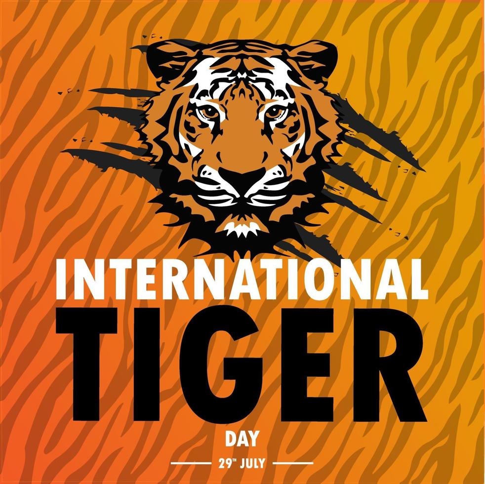 International tiger day 29th july vector