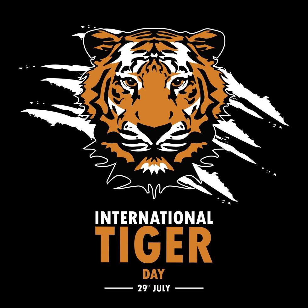 día internacional del tigre 29 de julio vector