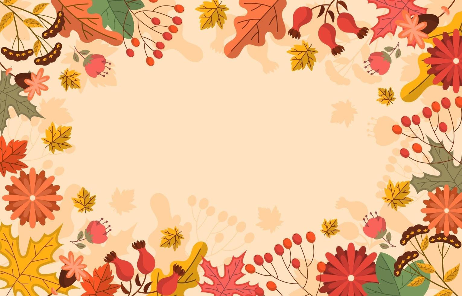 fondo floral de otoño vector