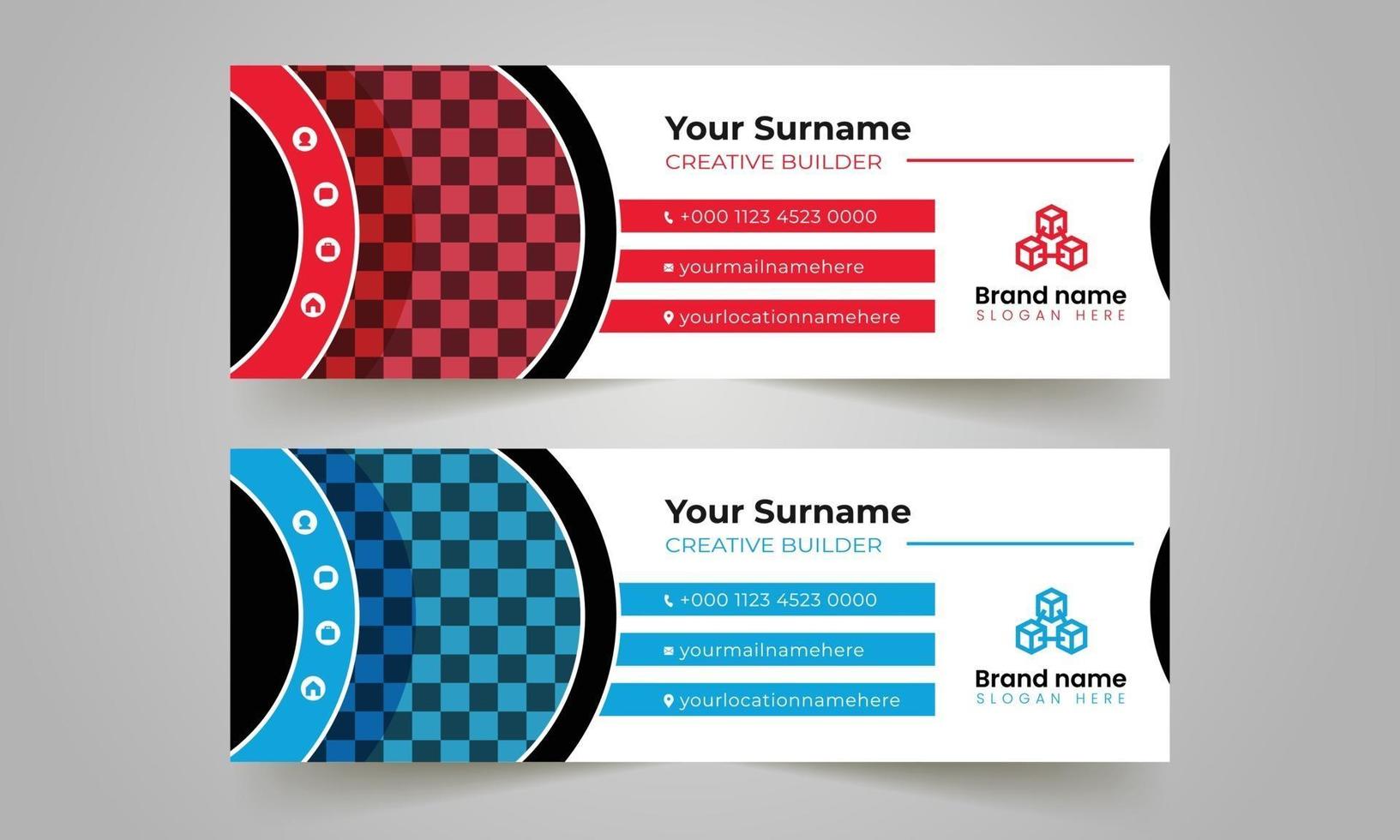 Modern and clean email signature template vector