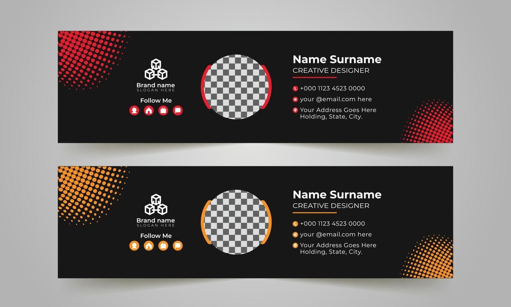 Professional geometric business and corporate email signature vector