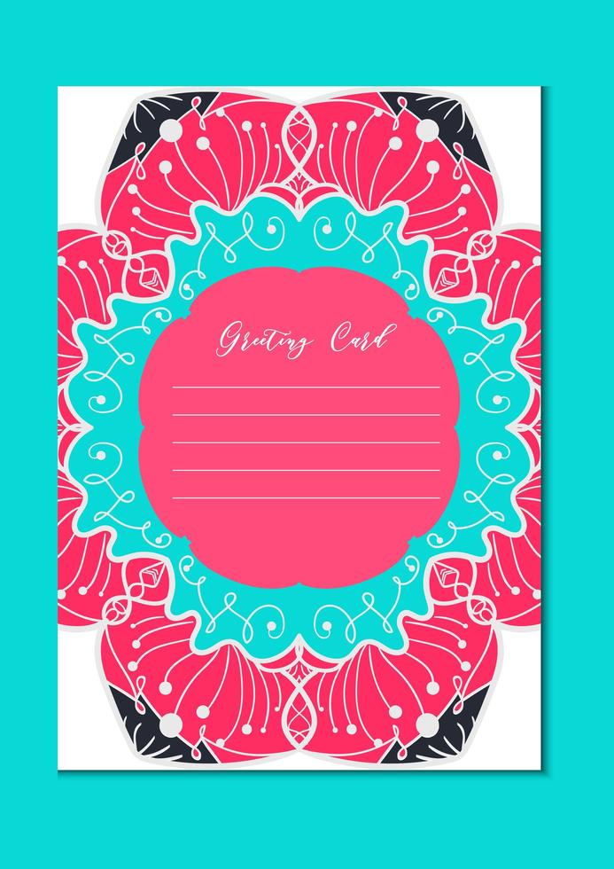 tarjeta de plantilla vintage mandala vector