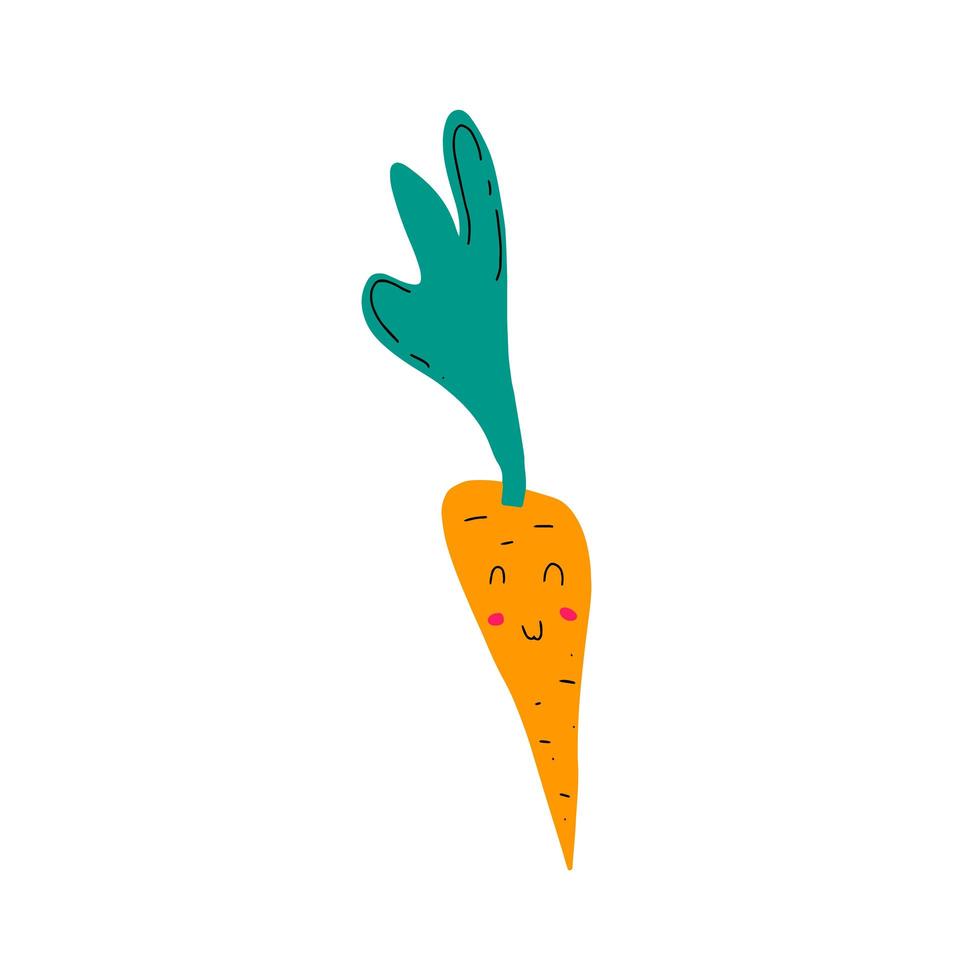 Vector illustration of an isolated carrot with a happy face.