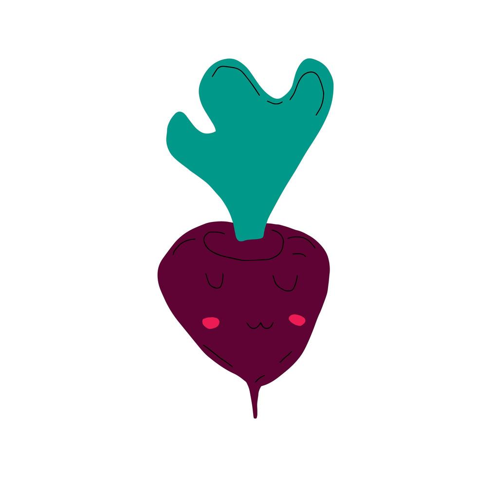 Cute funny beet vegetable character. Vector hand drawn.