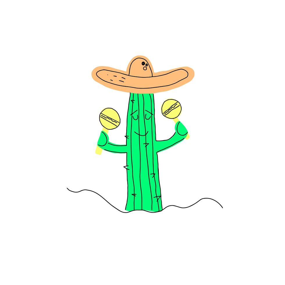 lindo cactus con sombrero mexicano y maracas vector personaje de dibujos animados. 3094978 Vector en Vecteezy lindo cactus con sombrero mexicano y maracas vector personaje de dibujos animados. 3094978 Vector en Vecteezy