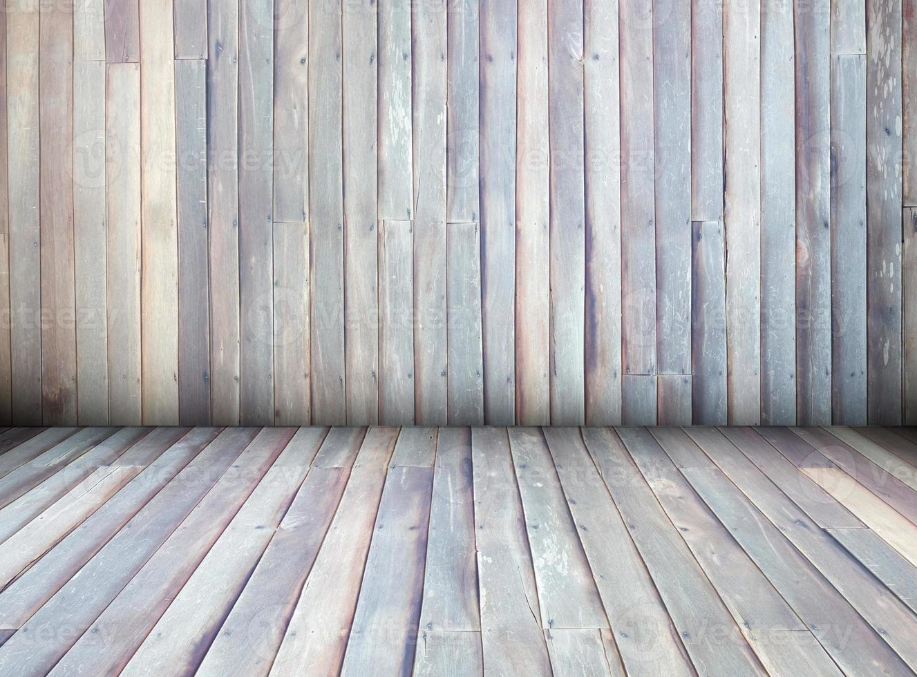 interior of wooden house texture background wall, perspective. photo