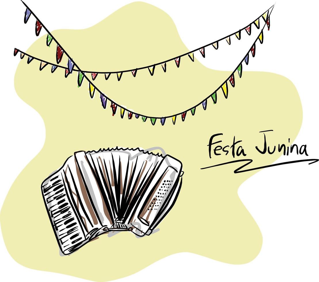 Ilustración de vector de cartel de festa junina