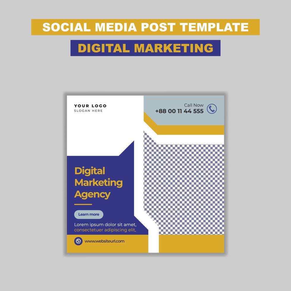 Digital Marketing Agency Social Media Post Template vector