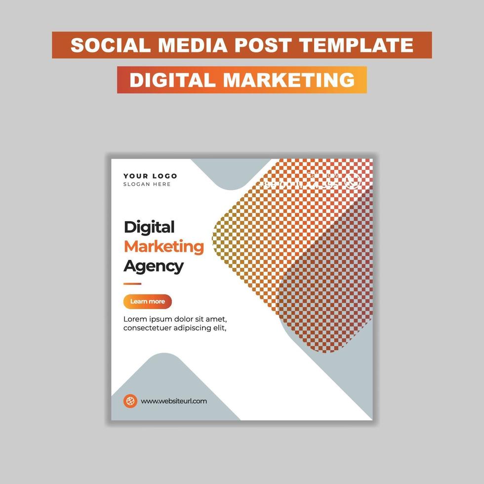 Digital Marketing Agency Social Media Post Template vector