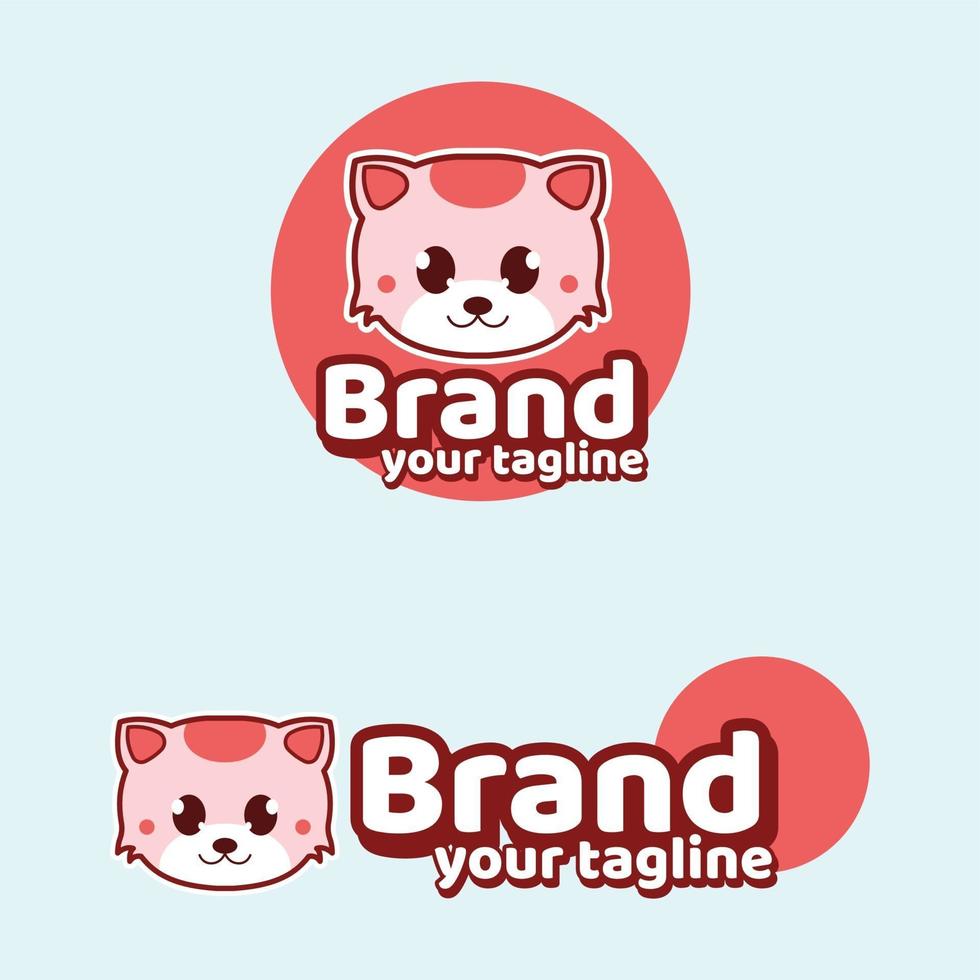 Cat Cute Brand Logo Mascots modern vector