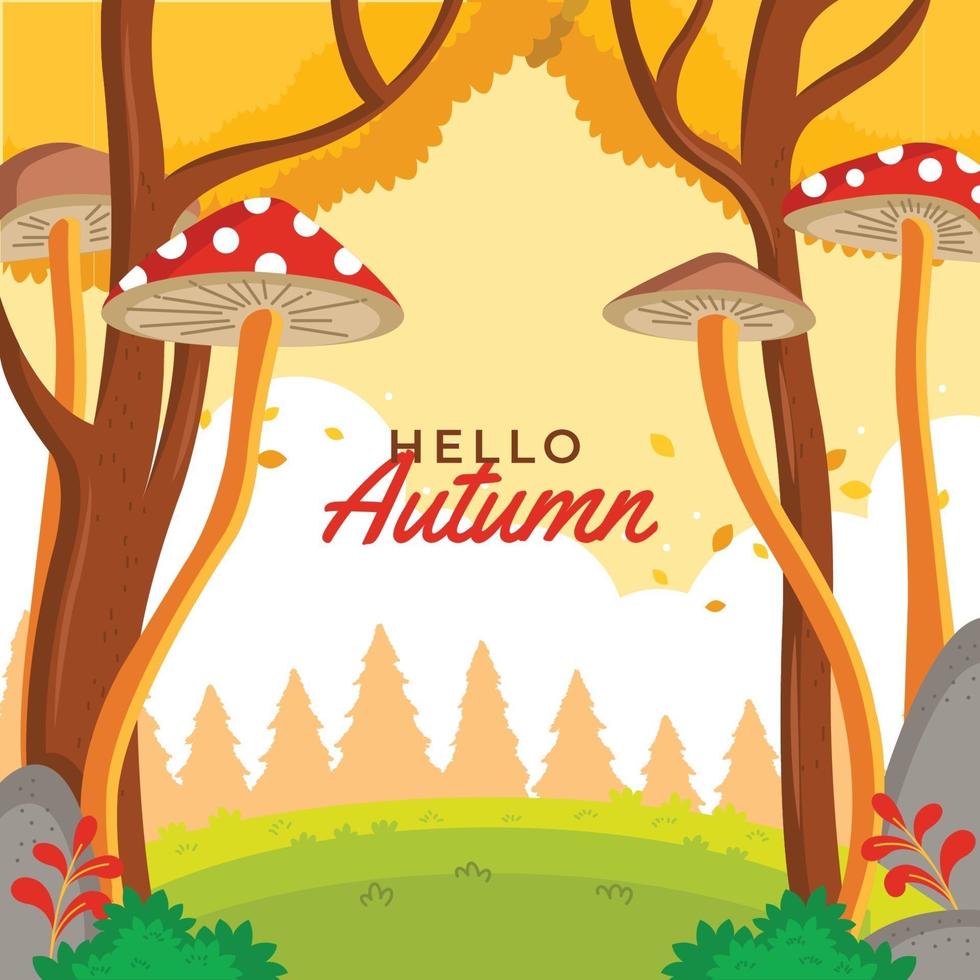 Serene Fantasy Like Environment During Autumn vector