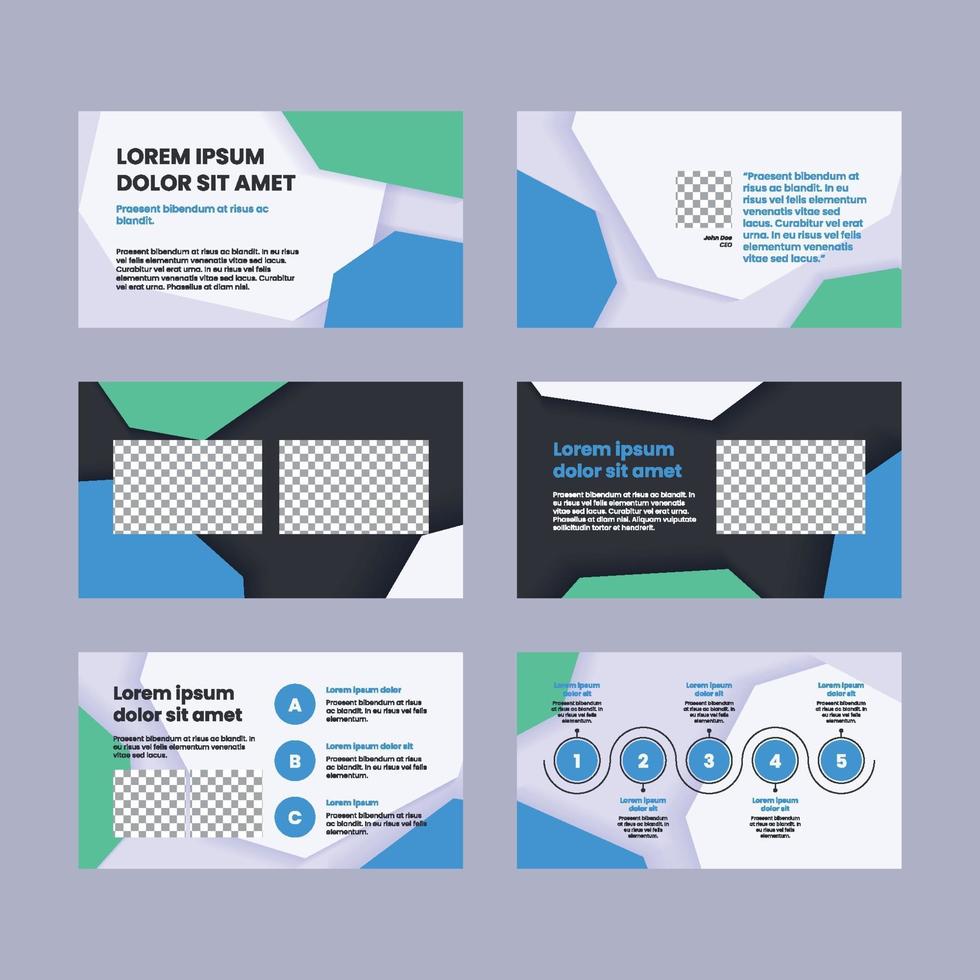 Flat Minimal Modern Presentation Slides vector