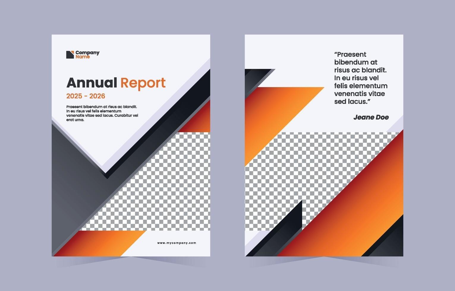 Modern Flat Orange and Black Annual Report vector