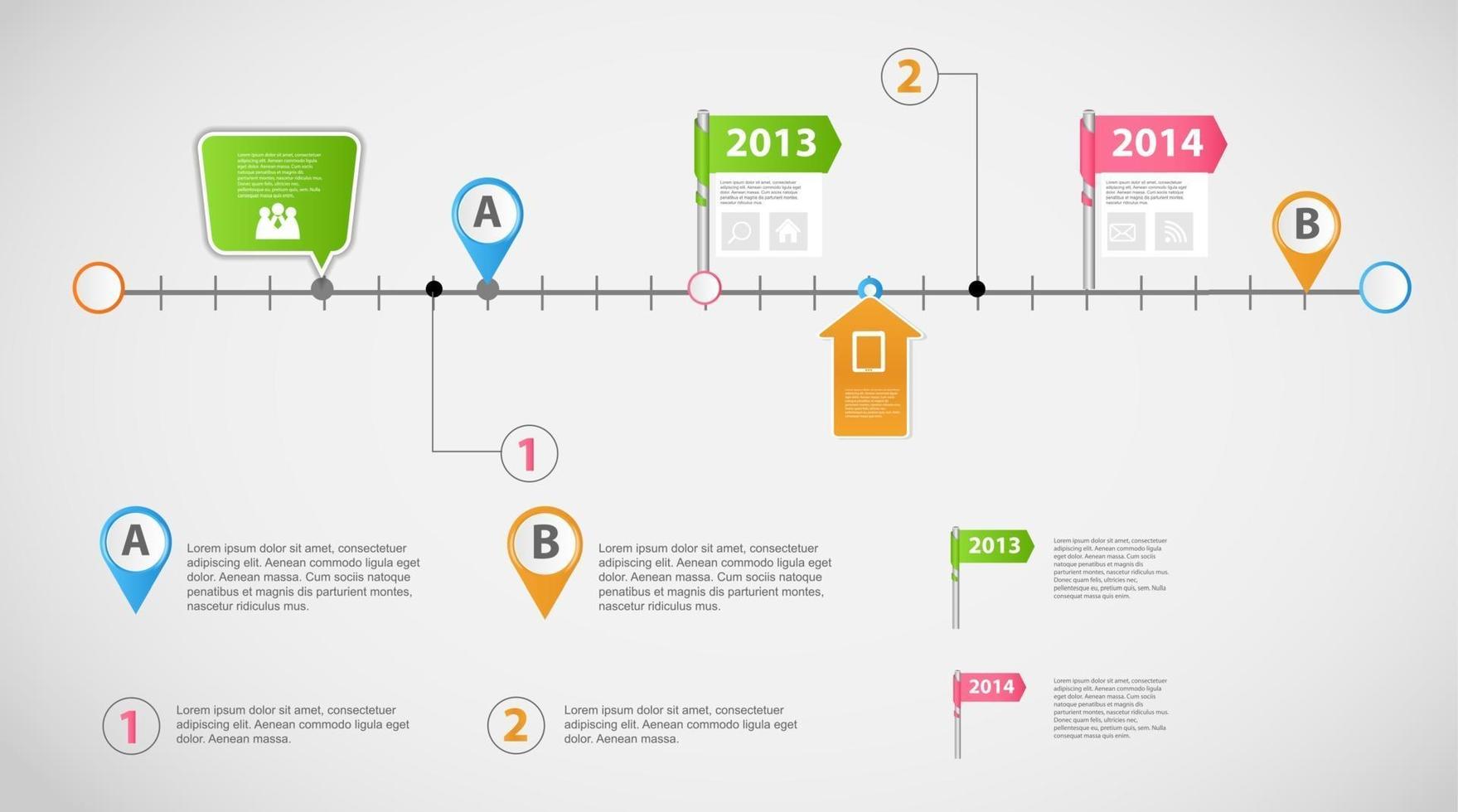 Timeline infographic business template vector illustration