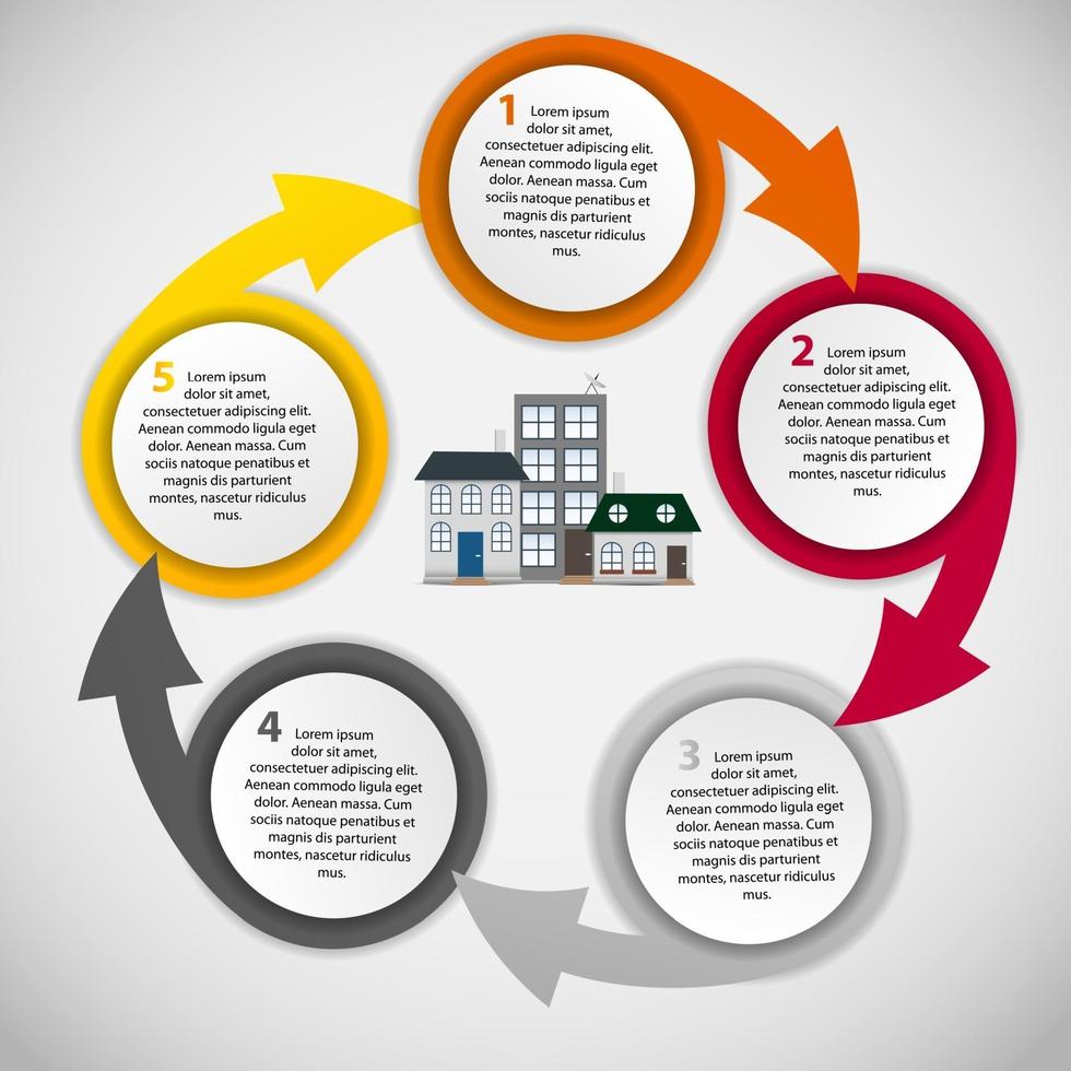 Town infographic template business concept vector illustration