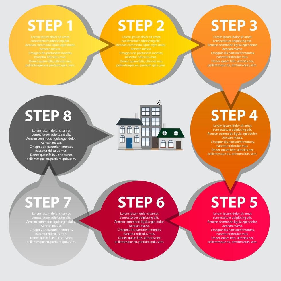 Town infographic template business concept vector illustration