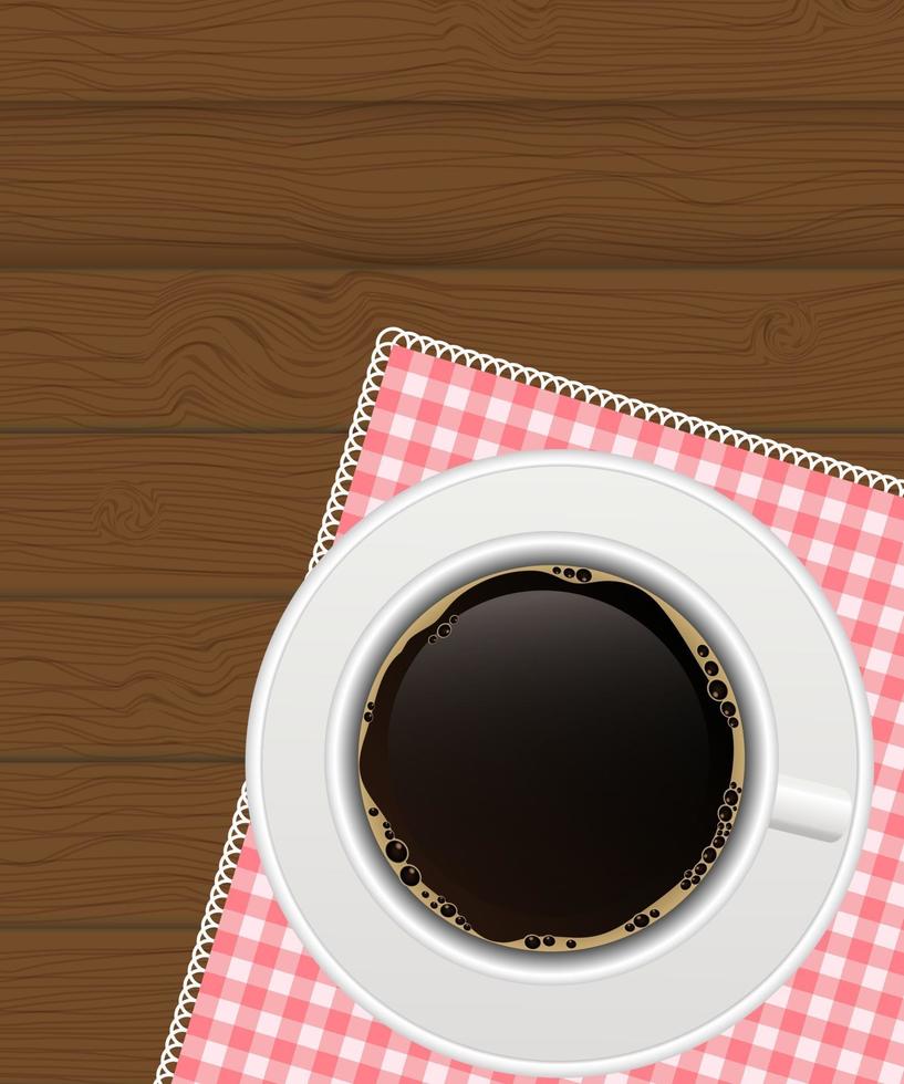 Black Coffee Background. Photo-Realistic Vector