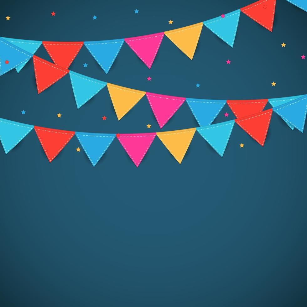 Party Background with Flags Vector Illustration